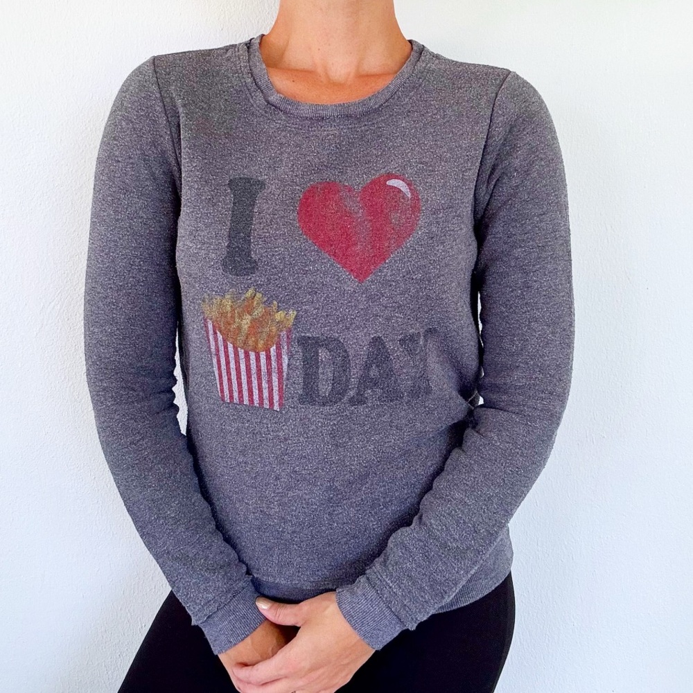 Well worn I love Friday gray graphic print sweatshirt size XS